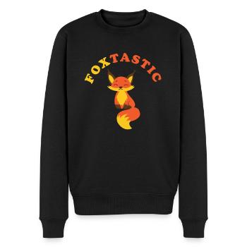 Foxtastic fox funny children saying - Men's Premium Organic Jumper - black - Front - Nico (187cm)