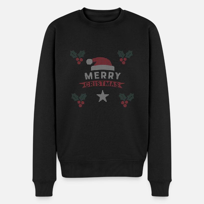Strick weihnachtsmann - Männer Premium Bio Pullover - Schwarz