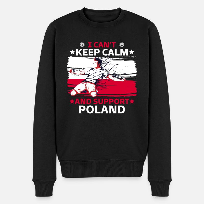 rester calme et soutenir la Pologne - Pull Premium bio Homme - noir