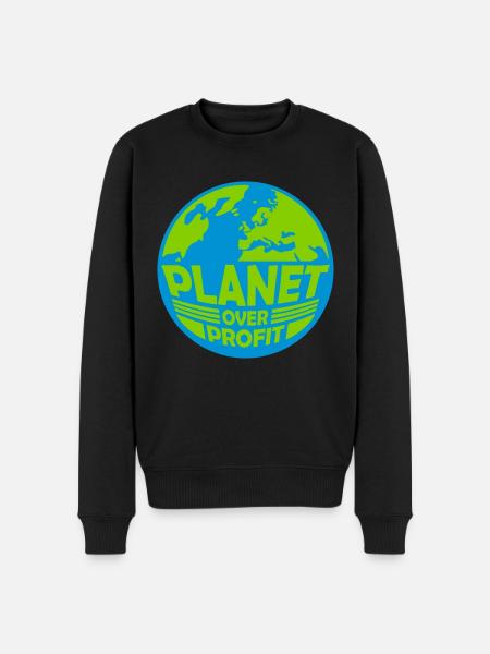 planet over profit quote - Men's Premium Organic Jumper - black