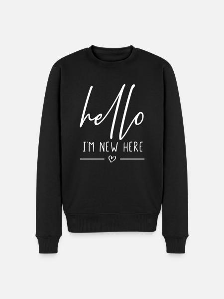 Hello in the new here - Men's Premium Organic Jumper - black