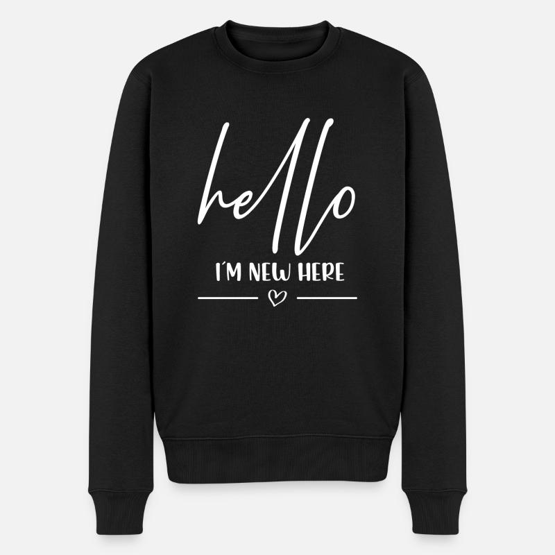 Hello im new here - Männer Premium Bio Pullover - Schwarz