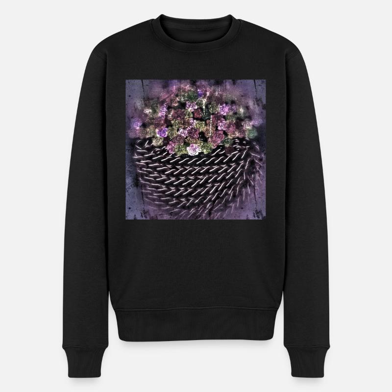 Rose - Männer Premium Bio Pullover - Schwarz