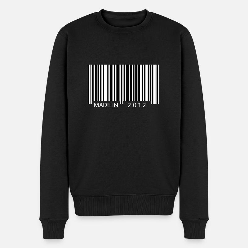 Made in 2012 Barcode Geschenk - Männer Premium Bio Pullover - Schwarz