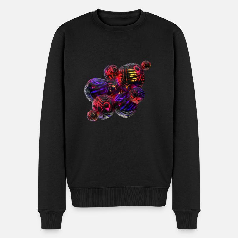 Bunte Abstrakte Kugeln - Männer Premium Bio Pullover - Schwarz