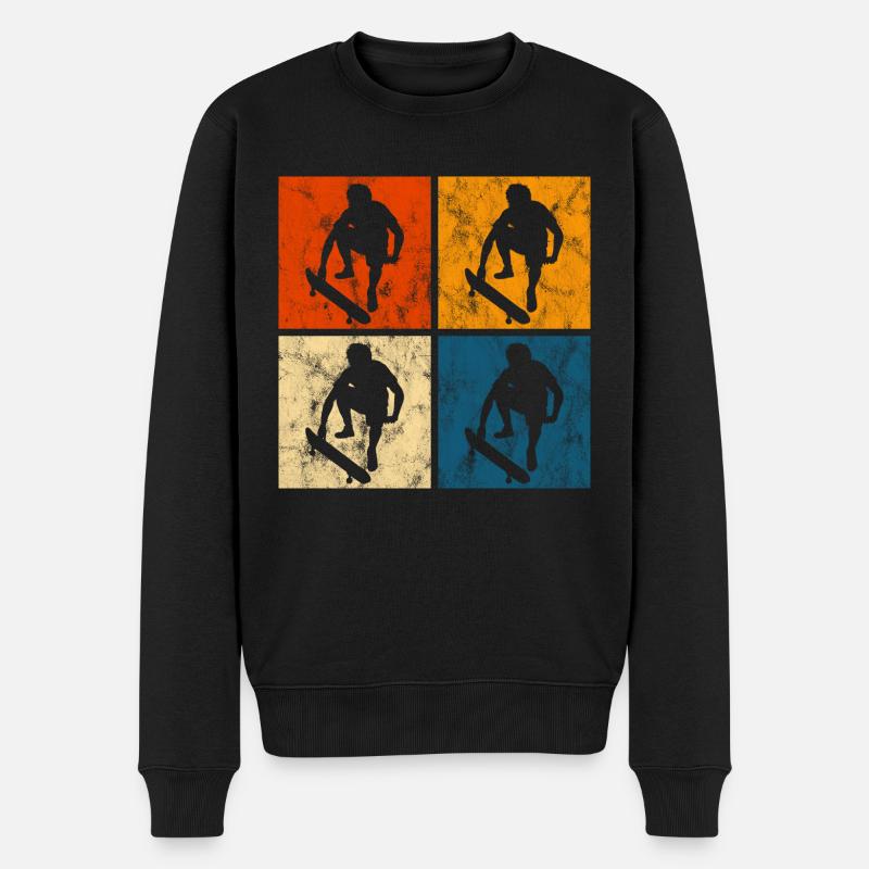 Skateboarder Skateboard Skater Skate Skateing - Männer Premium Bio Pullover - Schwarz