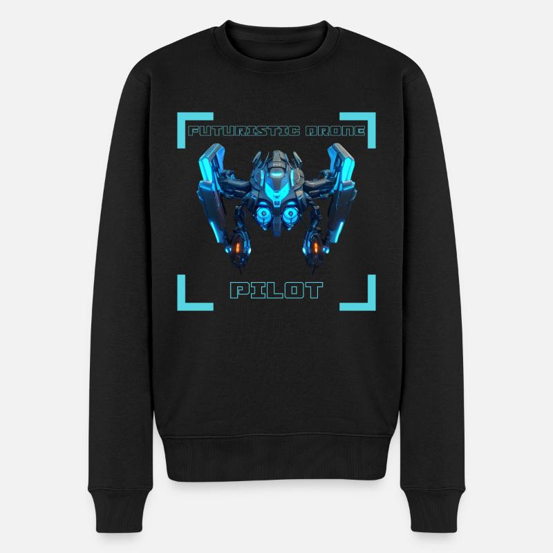 Futuristic Drone Pilot 1 - Men's Premium Organic Jumper - black