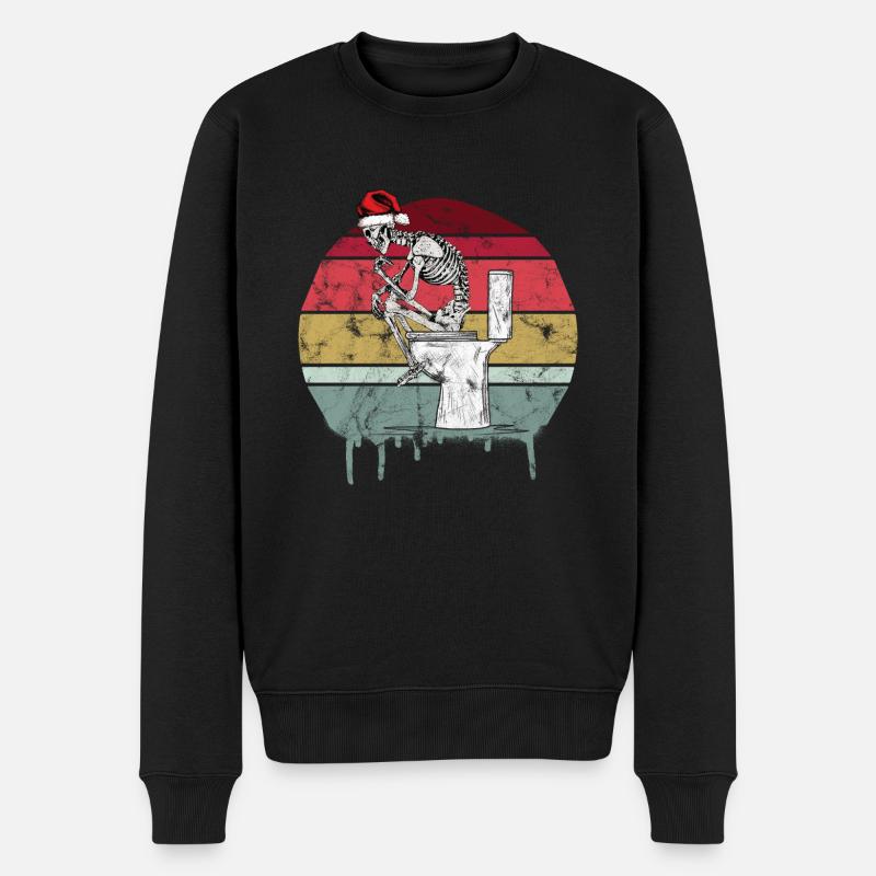 Squelette rétro de Noël - Pull Premium bio Homme - noir