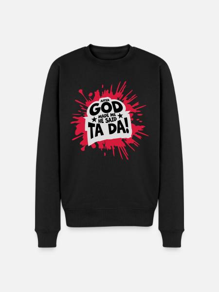 after god made me - Men's Premium Organic Jumper - black