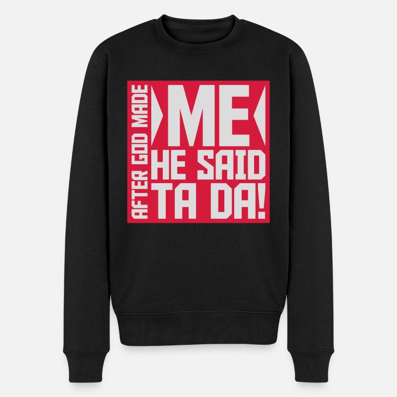 after god made me - Männer Premium Bio Pullover - Schwarz