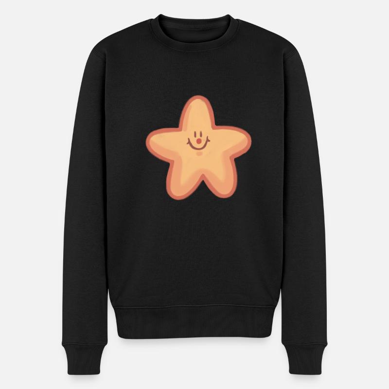 Kleiner Stern - Männer Premium Bio Pullover - Schwarz