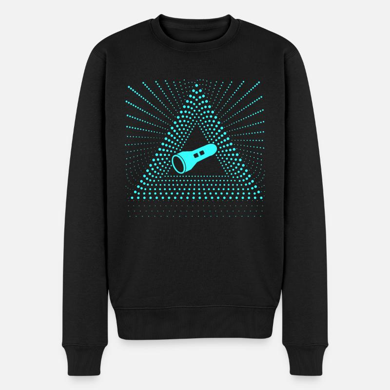 Taschenlampe Leuchtend Glänzend Hell Strahlend - Männer Premium Bio Pullover - Schwarz