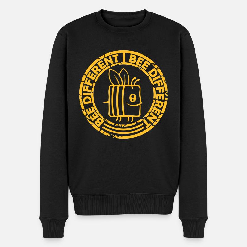 bee different Spruch Zitat - Männer Premium Bio Pullover - Schwarz