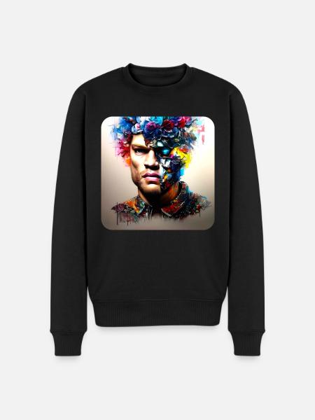 His deep rolling - Männer Premium Bio Pullover - Schwarz