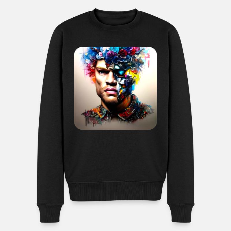 His deep rolling - Männer Premium Bio Pullover - Schwarz