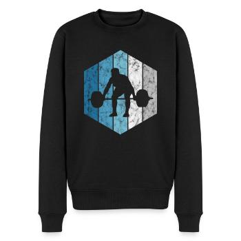 Musculation Bodybuilder GYM Fitnessstudio Retro - Pull Premium bio Homme - noir - Devant - Nico (187cm)