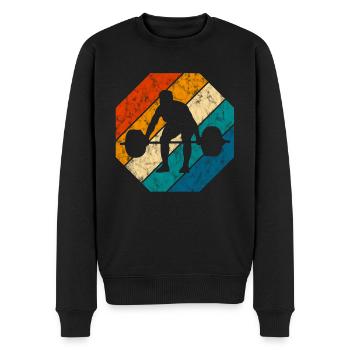 Musculation Bodybuilder GYM Fitnessstudio Retro - Pull Premium bio Homme - noir - Devant - Nico (187cm)