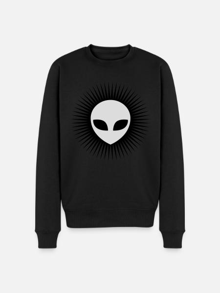 Radiate Alien Head Gray - Men's Premium Organic Jumper - black