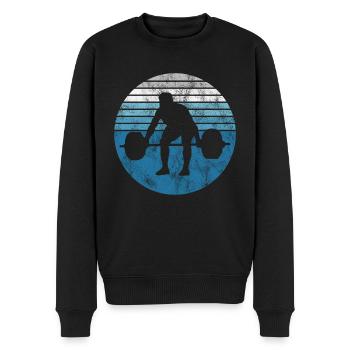 Musculation Bodybuilder GYM Fitnessstudio Retro - Pull Premium bio Homme - noir - Devant - Nico (187cm)