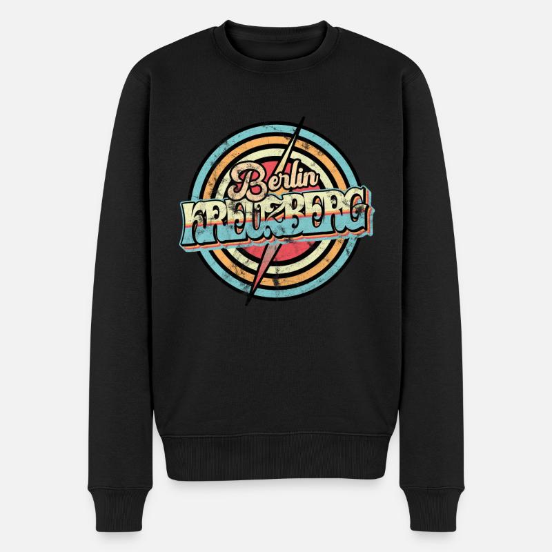 Kreuzberg Berlin Retro - Männer Premium Bio Pullover - Schwarz