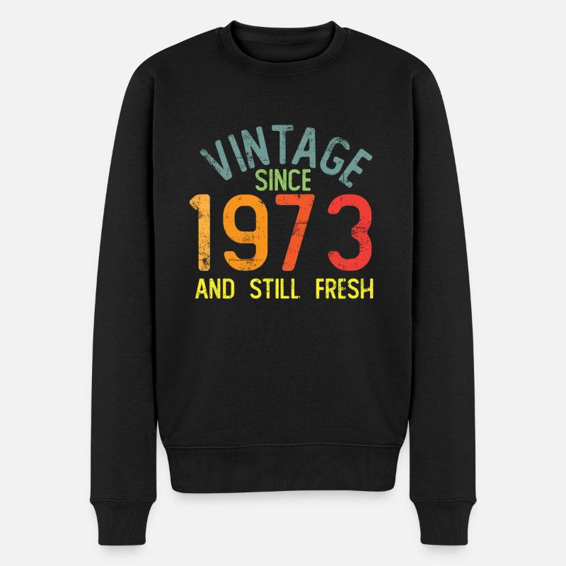 Vintage 1973 - Männer Premium Bio Pullover - Schwarz