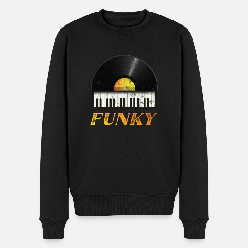 Funky Vintage - Männer Premium Bio Pullover - Schwarz