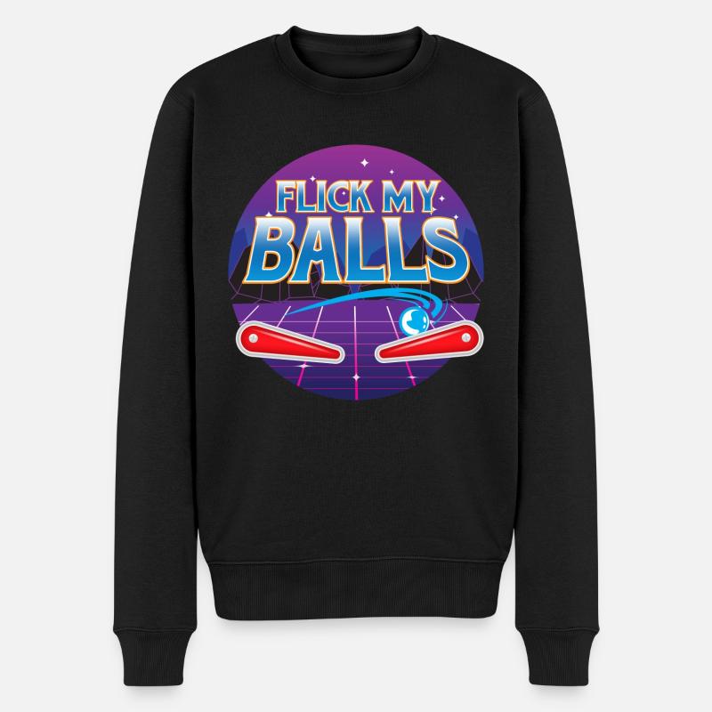 Flick My Balls - Flipper - Männer Premium Bio Pullover - Schwarz