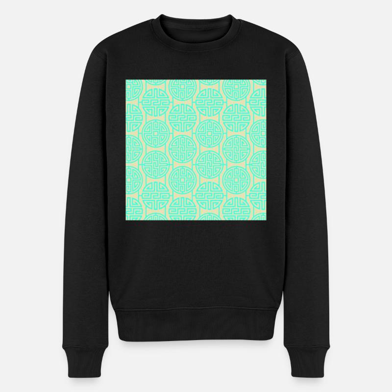 Chinesisches Muster - Männer Premium Bio Pullover - Schwarz