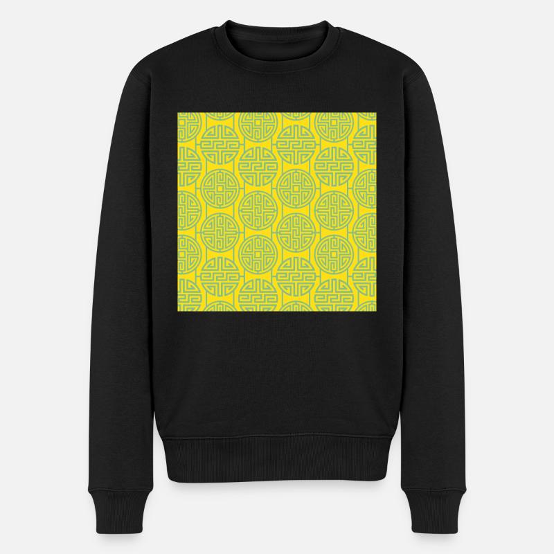 Chinesisches Muster - Männer Premium Bio Pullover - Schwarz