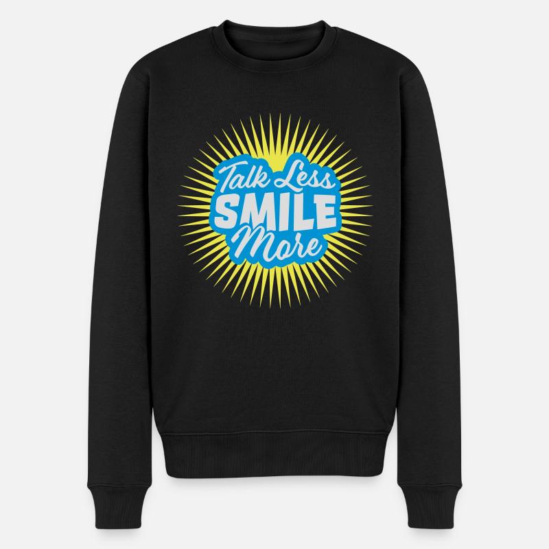 parler moins sourire plus - Pull Premium bio Homme - noir