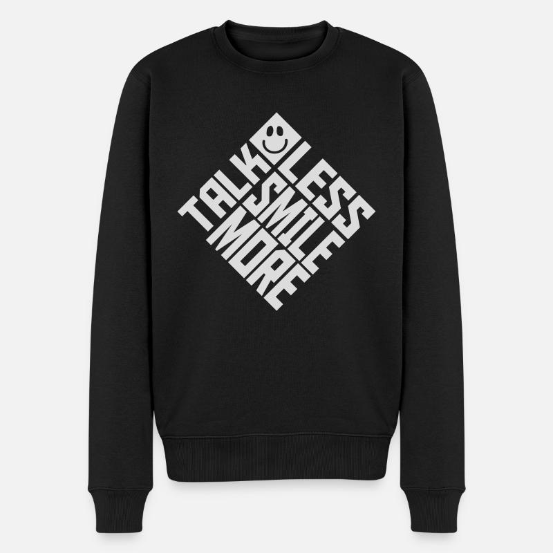talk less smile more - Men's Premium Organic Jumper - black