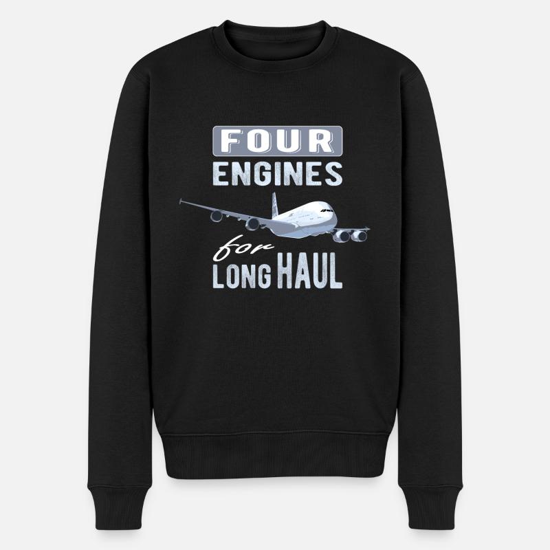 A380 4 moteurs long-courriers - Pull Premium bio Homme - noir