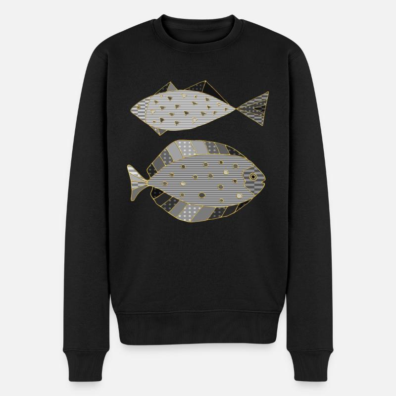 Fische - Männer Premium Bio Pullover - Schwarz