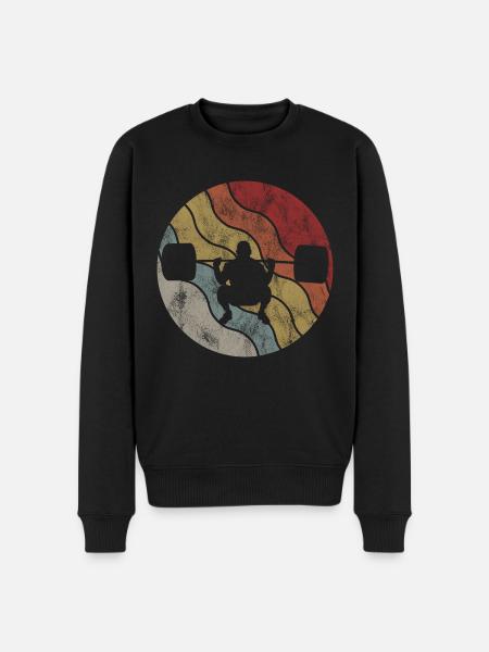 Bodybuilding Bodybuilder GYM Fitnessstudio Retro - Men's Premium Organic Jumper - black
