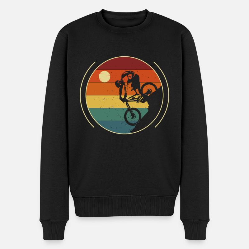 Downhill Biking - Mountainbiken - Männer Premium Bio Pullover - Schwarz