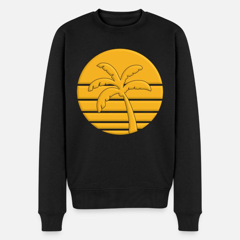 Palm Coucher de soleil - Pull Premium bio Homme - noir