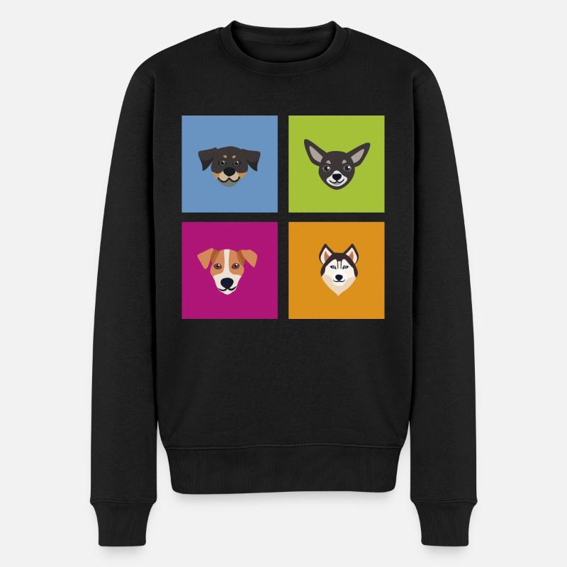Dog Hund - Männer Premium Bio Pullover - Schwarz