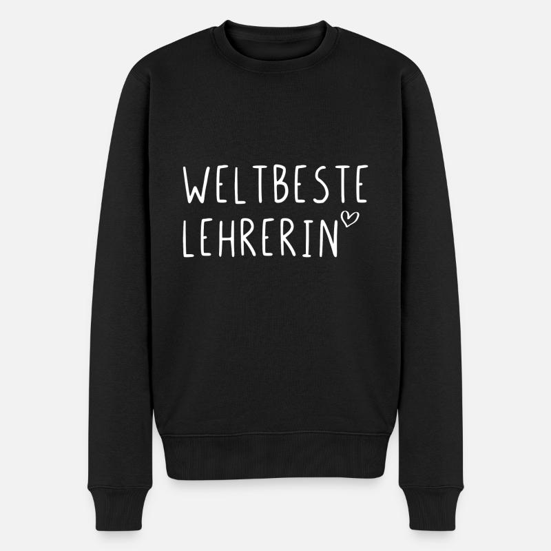Weltbeste Lehrerin - Männer Premium Bio Pullover - Schwarz
