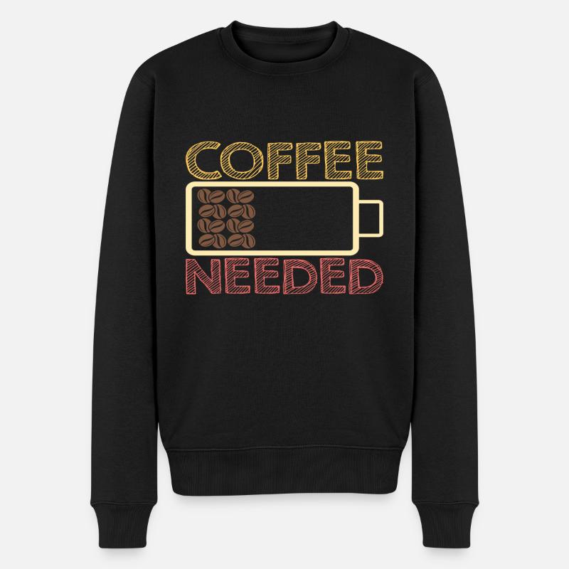 Coffee needed - Männer Premium Bio Pullover - Schwarz