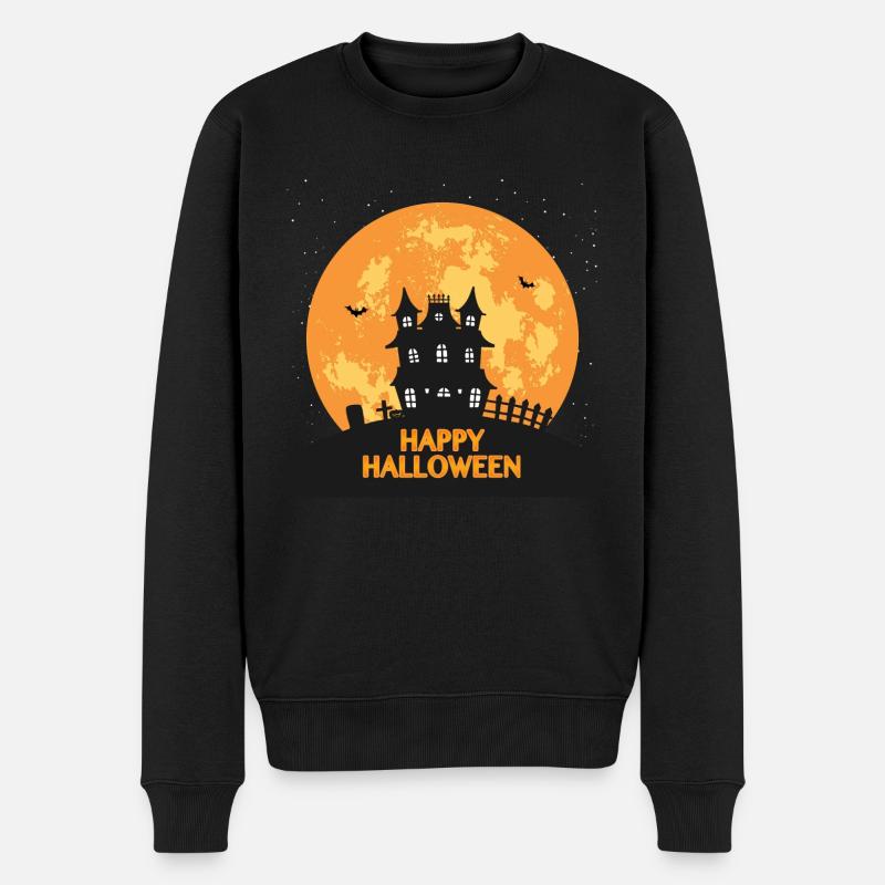 Joyeux Halloween maison hantée - Pull Premium bio Homme - noir