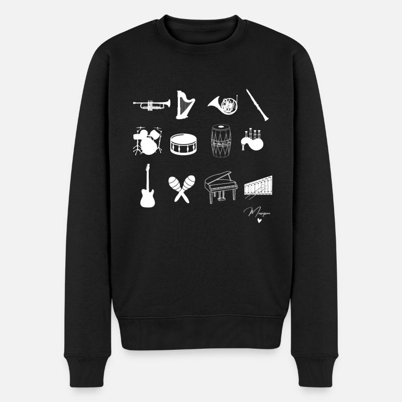 Musikinstrument - Männer Premium Bio Pullover - Schwarz