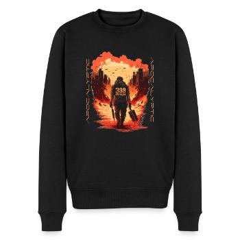 Apocalyptic Soldier | Apokalypse | Fighter - Männer Premium Bio Pullover - Schwarz - Vorne - Nico (187cm)