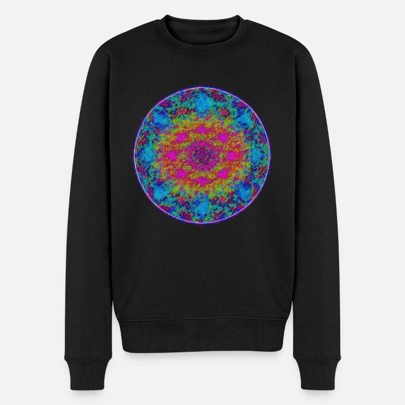 Mandala Mycelium - Männer Premium Bio Pullover - Schwarz