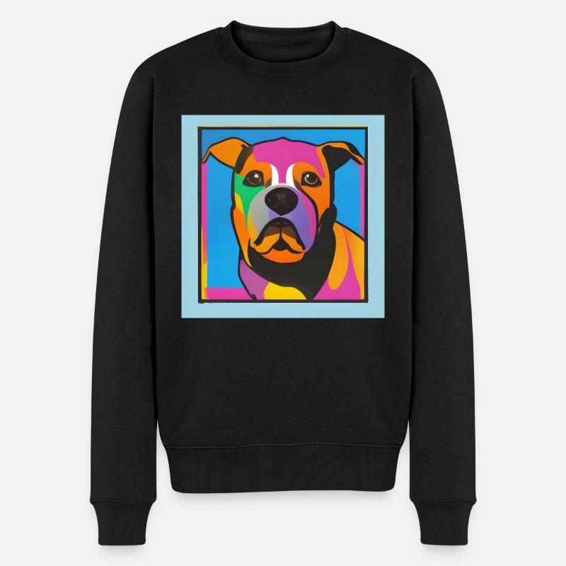 Bulldogge Hund - Männer Premium Bio Pullover - Schwarz