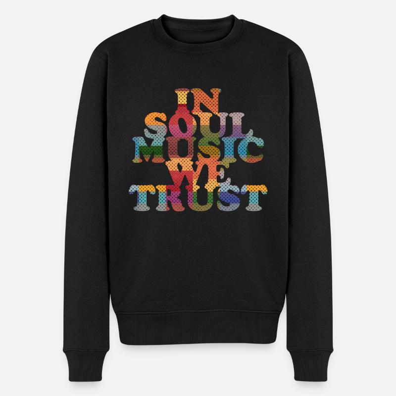 Soul Music Retro - Männer Premium Bio Pullover - Schwarz