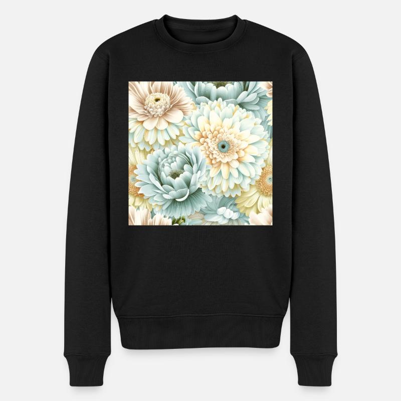 Floral Design 3 - Männer Premium Bio Pullover - Schwarz
