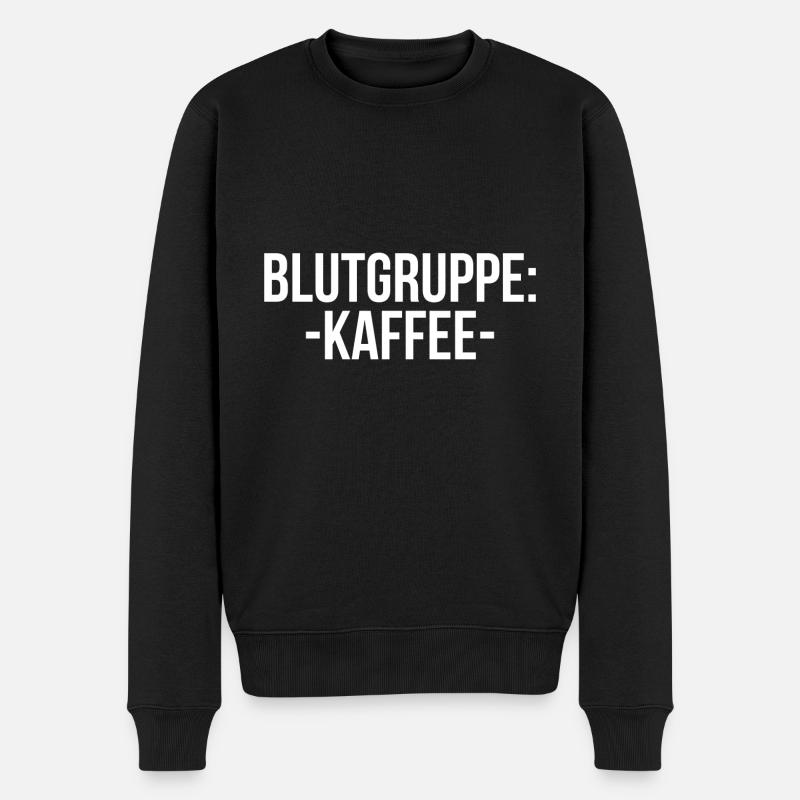 Blutgruppe Kaffee - Männer Premium Bio Pullover - Schwarz