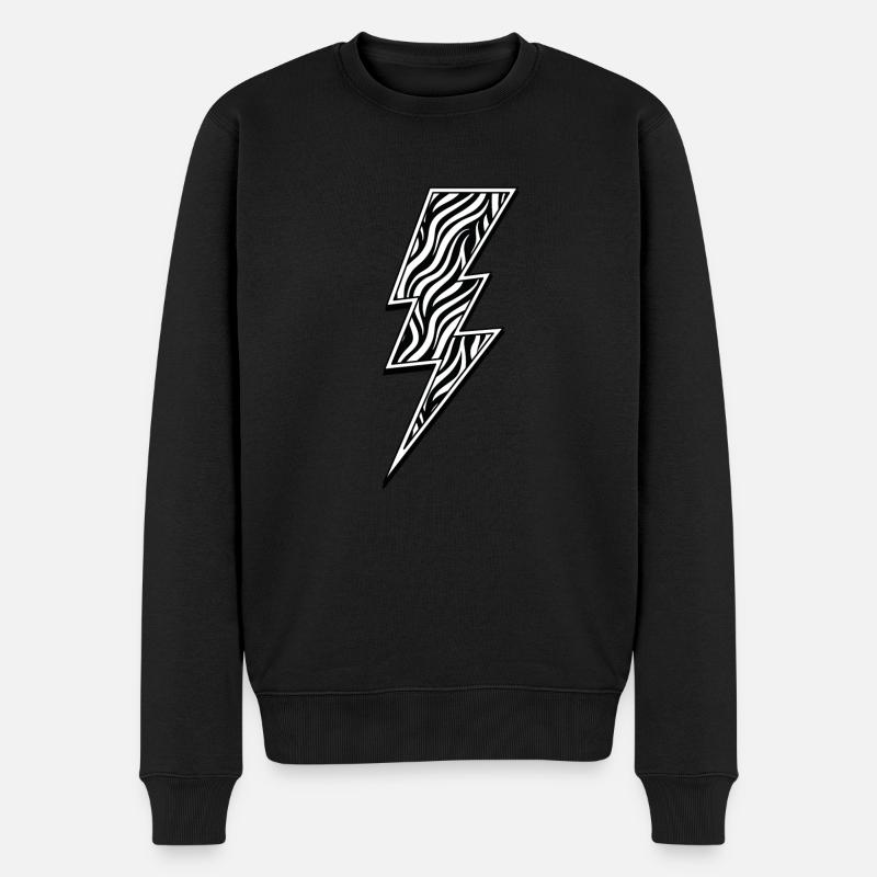 Zebra Blitz - Männer Premium Bio Pullover - Schwarz
