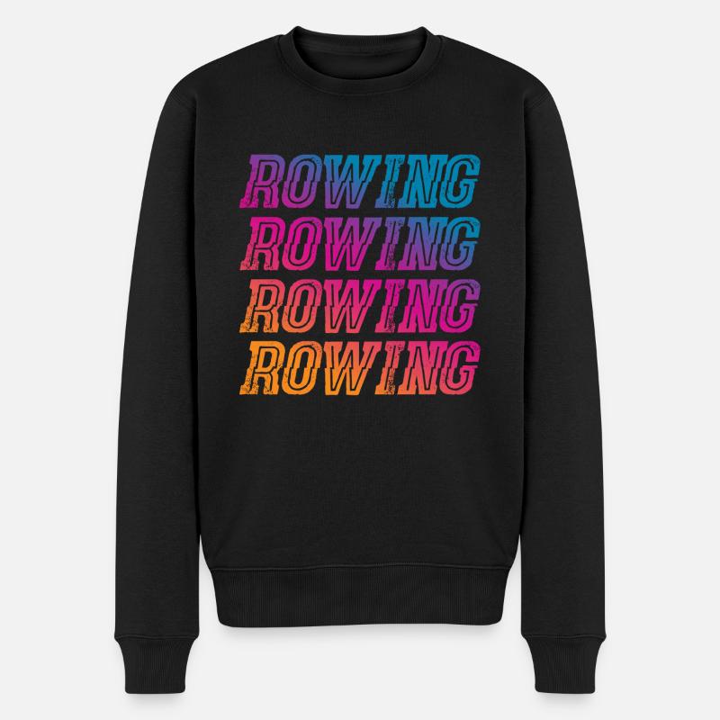 Rowing Ruderer Geschenk - Männer Premium Bio Pullover - Schwarz