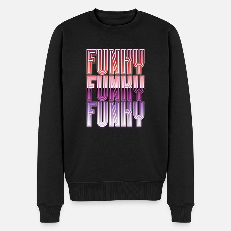 Funky Vintage - Männer Premium Bio Pullover - Schwarz